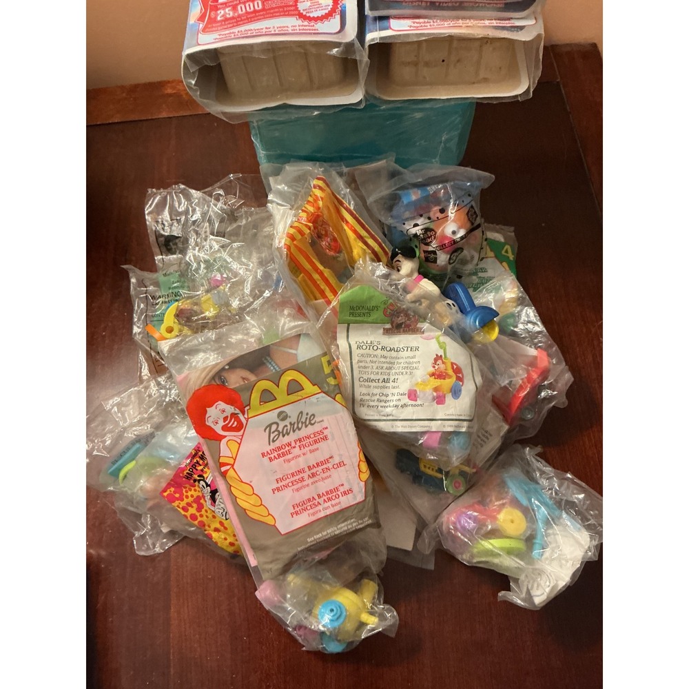 VTG‎ McDonalds Happy Meal Toy Bundle Disney Little Mermaid Barbie Toy Story NIP - Picture 2 of 4